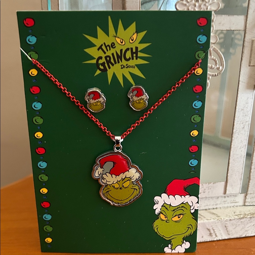 The Grinch Necklace and Earring Set